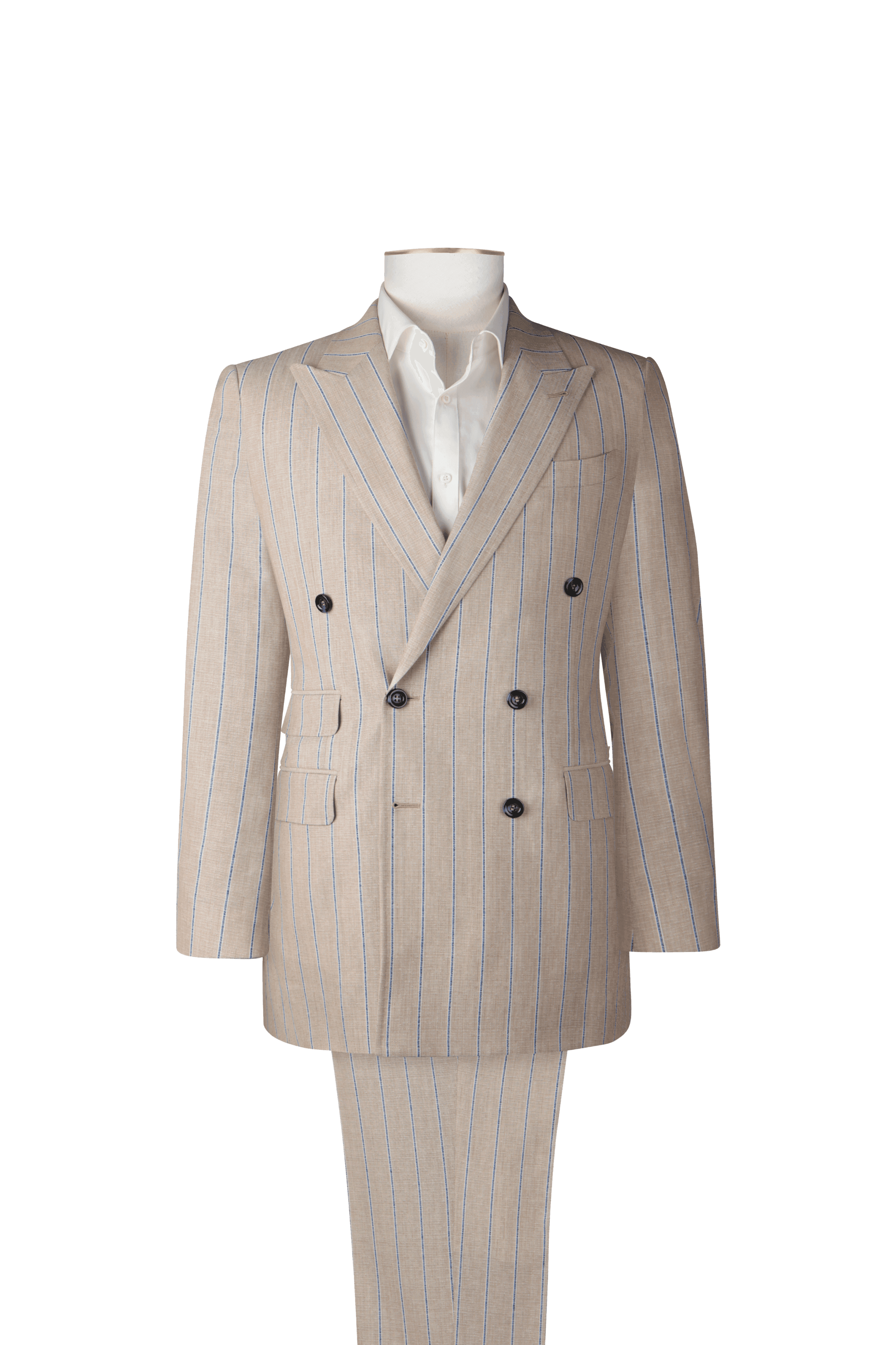 Sand & Navy Pinstripe Suit